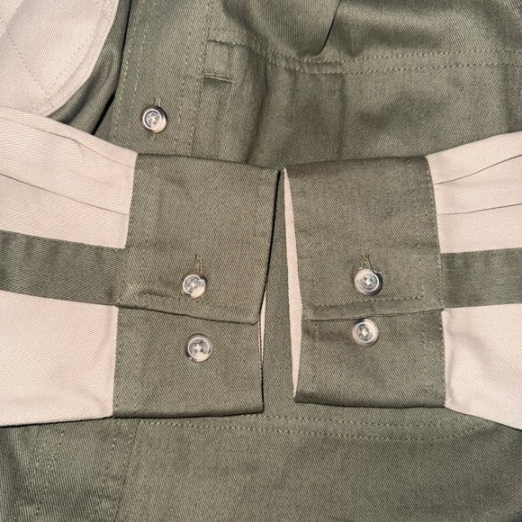 Racks & Reels Mens Quilted Shoulder Utility Shirt Large Olive Beige - Picture 7 of 7